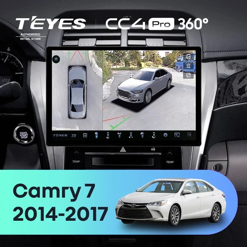 Штатная магнитола Teyes CC4 Pro 360 8/128 Toyota Camry 7 XV 50 55 (2014-2017) (13") F4
