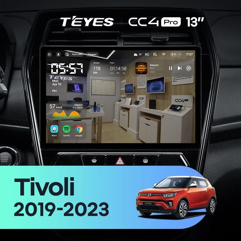 Штатная магнитола Teyes CC4 Pro 12/256 SsangYong Tivoli (2019-2023) (13")
