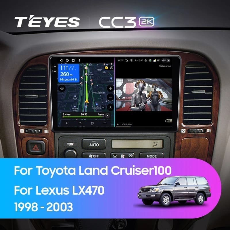 Штатная магнитола Teyes CC3 2K 360 6/128 Lexus LX470 (1998-2003) F1