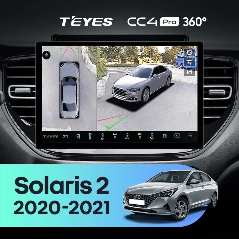 Штатная магнитола Teyes CC4 Pro 360 12/256 Hyundai Solaris 2 (2020-2021) (13")