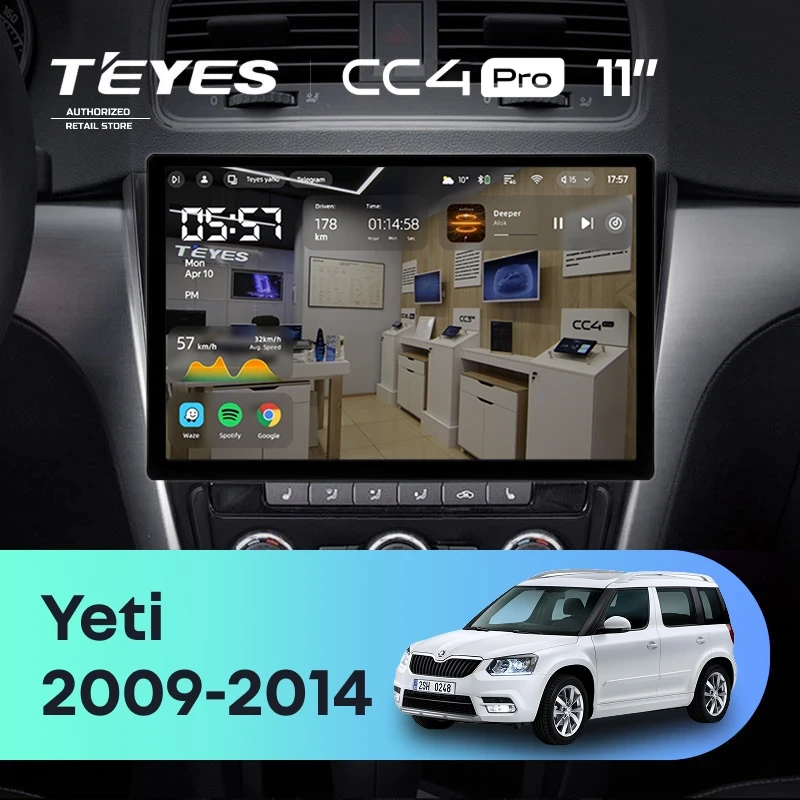 Штатная магнитола Teyes CC4 Pro 8/128 Skoda Yeti 5L (2009-2014) (11")