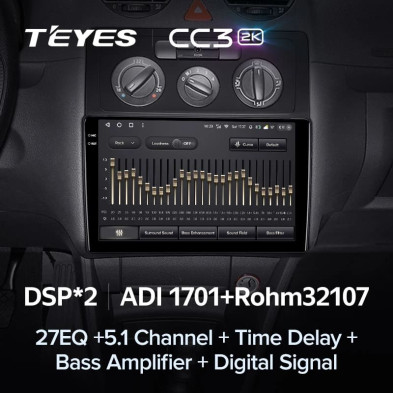 Штатная магнитола Teyes CC3 2K 4/32 Volkswagen Caddy 2K (2004-2010) (10 inch Universal)