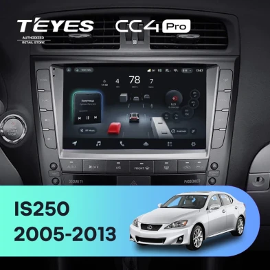 Штатная магнитола Teyes CC4 Pro 8/128 Lexus IS250 XE20 (2005-2013) (Hm) Тип-B