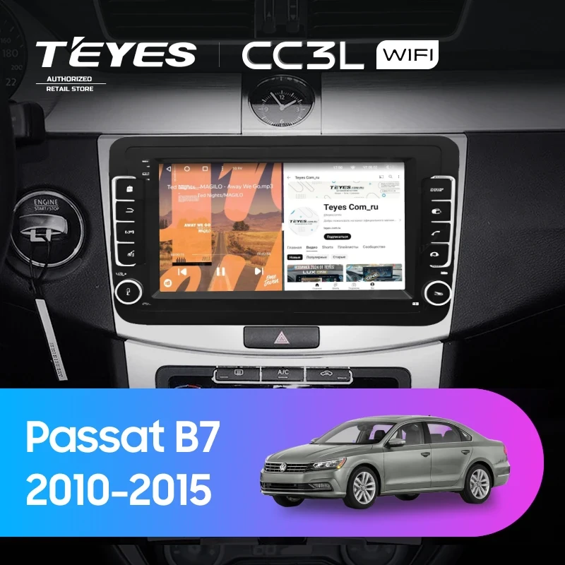 Штатная магнитола Teyes CC3L WiFi 2/32 Volkswagen Passat B7 (2010-2015) (с кнопками) 7"