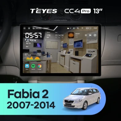 Штатная магнитола Teyes CC4 Pro 8/128 Skoda Fabia 2 (2007-2014) (13")