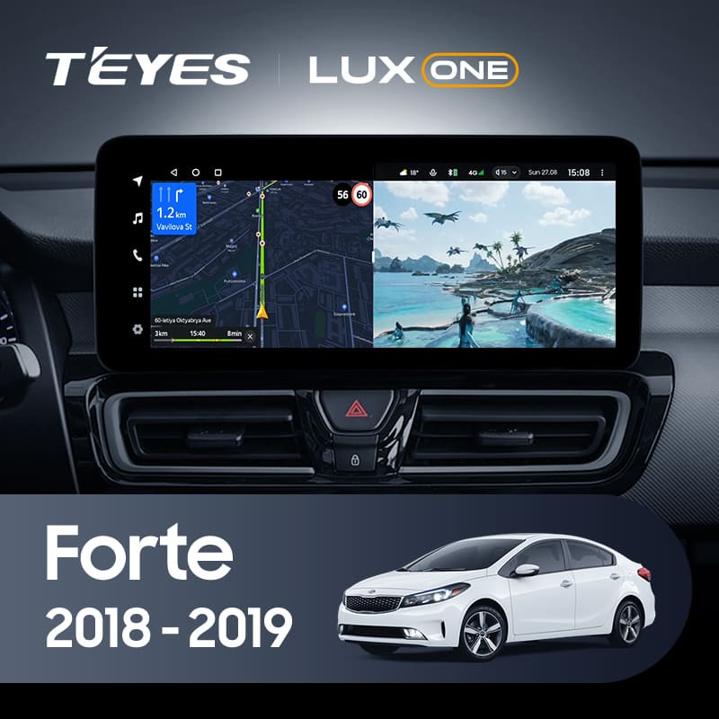 Штатная магнитола Teyes LUX ONE 4/64 Kia Forte (2018-2019)