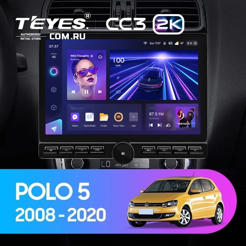 Штатная магнитола Teyes CC3 2K 6/128 Volkswagen Polo 5 (2008-2020) (13" с кнопками)