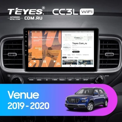 Штатная магнитола Teyes CC3L WiFi 2/32 Hyundai Venue (2019-2020) Правый руль