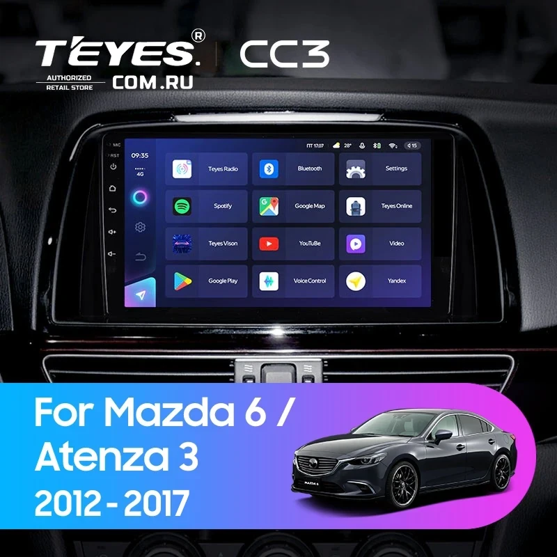 Штатная магнитола Teyes CC3 4/32 Mazda Atenza 3 (2012-2017) Тип-A Правый руль