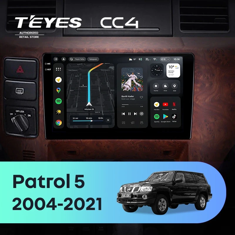 Штатная магнитола Teyes CC4 8/128 Nissan Patrol V 5 Y61 (2004-2021) F3