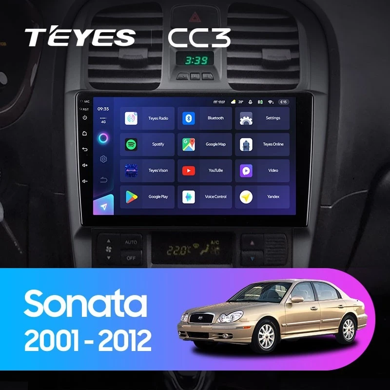 Штатная магнитола Teyes CC3 4/32 Hyundai Sonata EF рестайлинг (2001-2012)