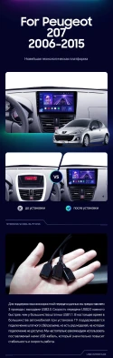 Штатная магнитола Teyes CC3 2K 360 6/128 Peugeot 207 (2006-2015)