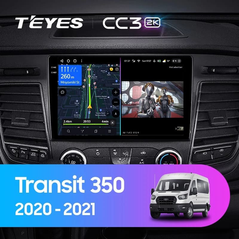Штатная магнитола Teyes CC3 2K 4/64 Ford Transit 350 (2020-2021)
