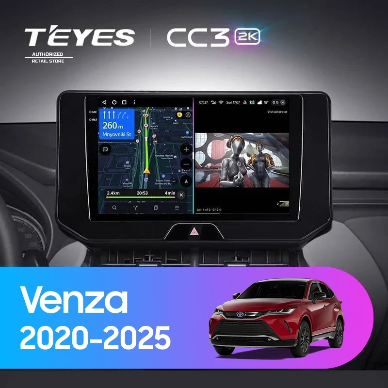 Штатная магнитола Teyes CC3 2K 360 6/128 Toyota Venza (2020-2026)