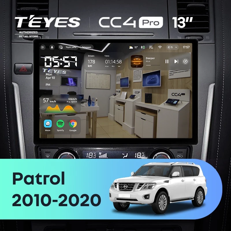 Штатная магнитола Teyes CC4 Pro 12/256 Nissan Patrol Y62 (2010-2020) F2 (13")