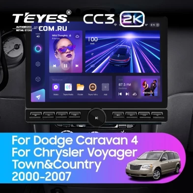 Штатная магнитола Teyes CC3 2K 6/128 Chrysler Voyager (2000-2007) Тип-B (13" с кнопками)
