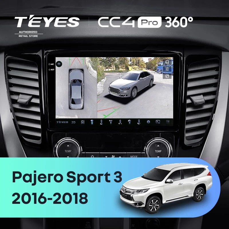 Штатная магнитола Teyes CC4 Pro 360 8/128 Mitsubishi Pajero Sport 3 (2016-2018)