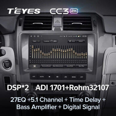 Штатная магнитола Teyes CC3 2K 360 6/128 Lexus GX460 J150 (2009-2020)