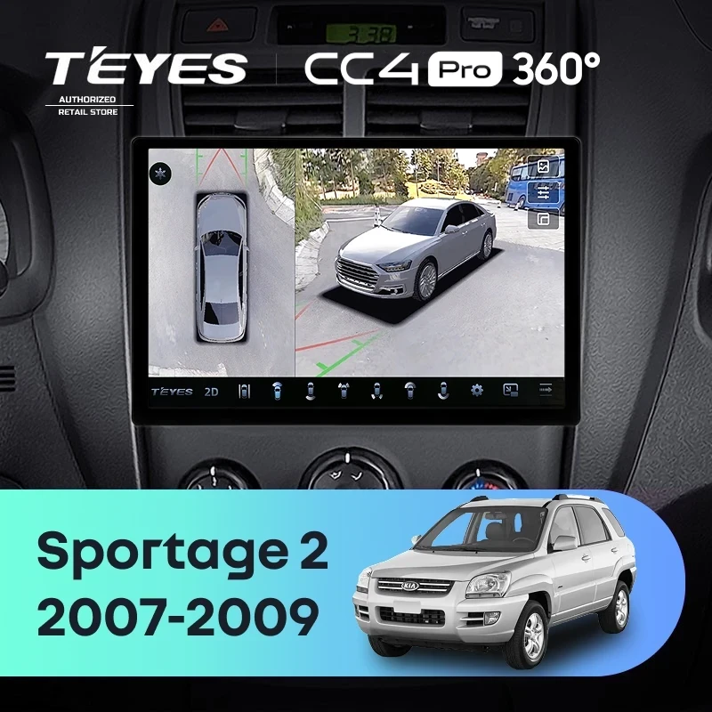 Штатная магнитола Teyes CC4 Pro 360 8/128 Kia Sportage 2 (2007-2009) (11")