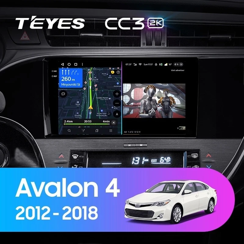 Штатная магнитола Teyes CC3 2K 360 6/128 Toyota Avalon IV XX40 (2012-2018)