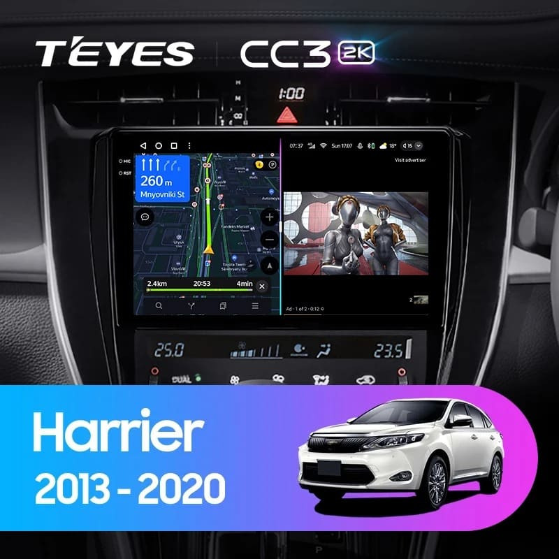Штатная магнитола Teyes CC3 2K 4/64 Toyota Harrier XU60 (2013-2020) F2