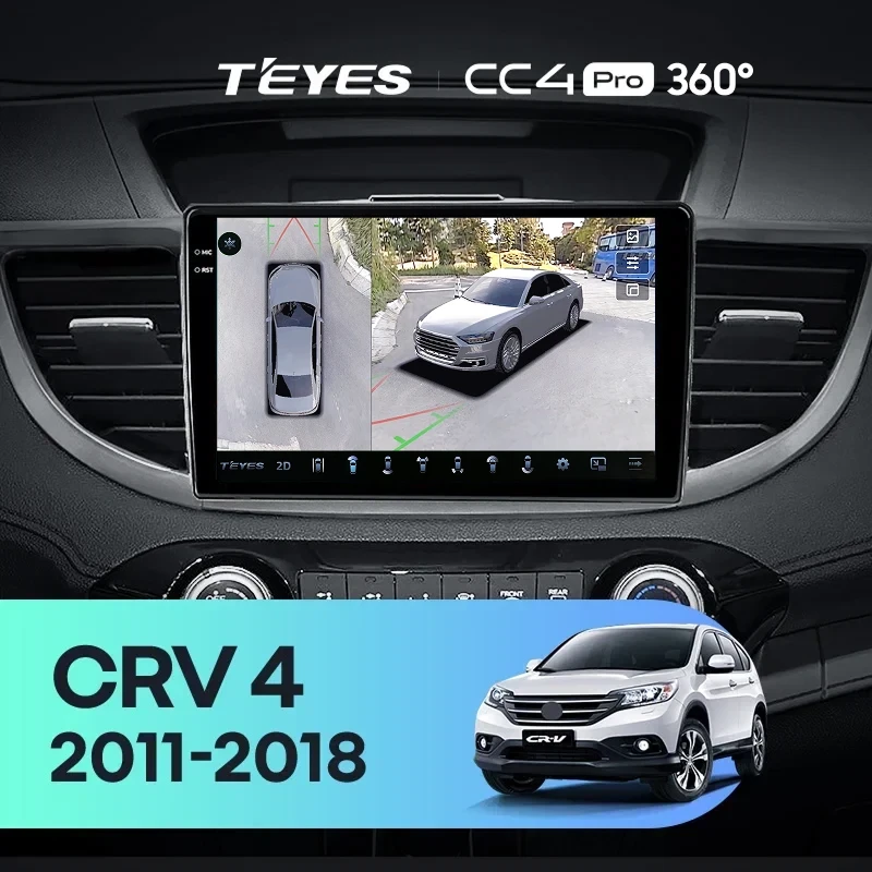 Штатная магнитола Teyes CC4 Pro 360 12/256 Honda CR-V 4 RM RE (2011-2018) 9" Тип-B