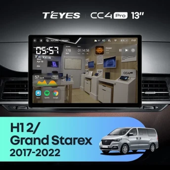 Штатная магнитола Teyes CC4 Pro 12/256 Hyundai H1 2 Grand Starex TQ (2017-2022) (13")