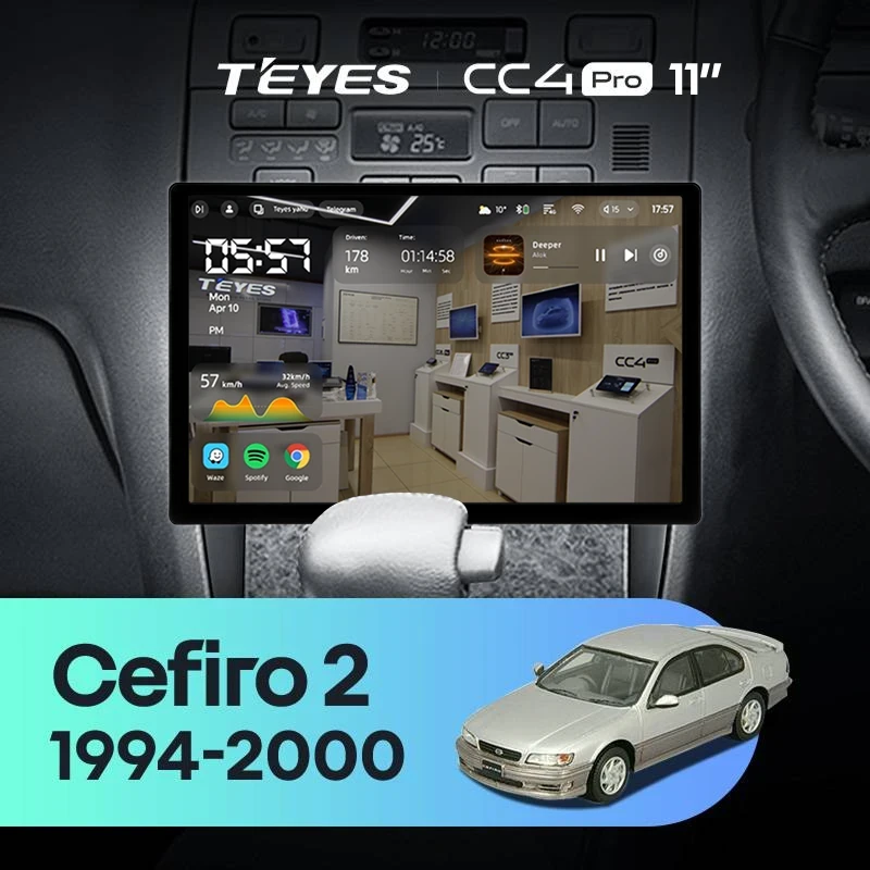 Штатная магнитола Teyes CC4 Pro 8/128 Nissan Cefiro 2 A32 (1994-2000) F1 (11")