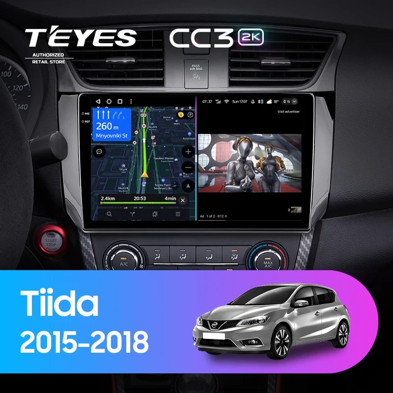 Штатная магнитола Teyes CC3 2K 4/64 Nissan Tiida C13 (2015-2018)