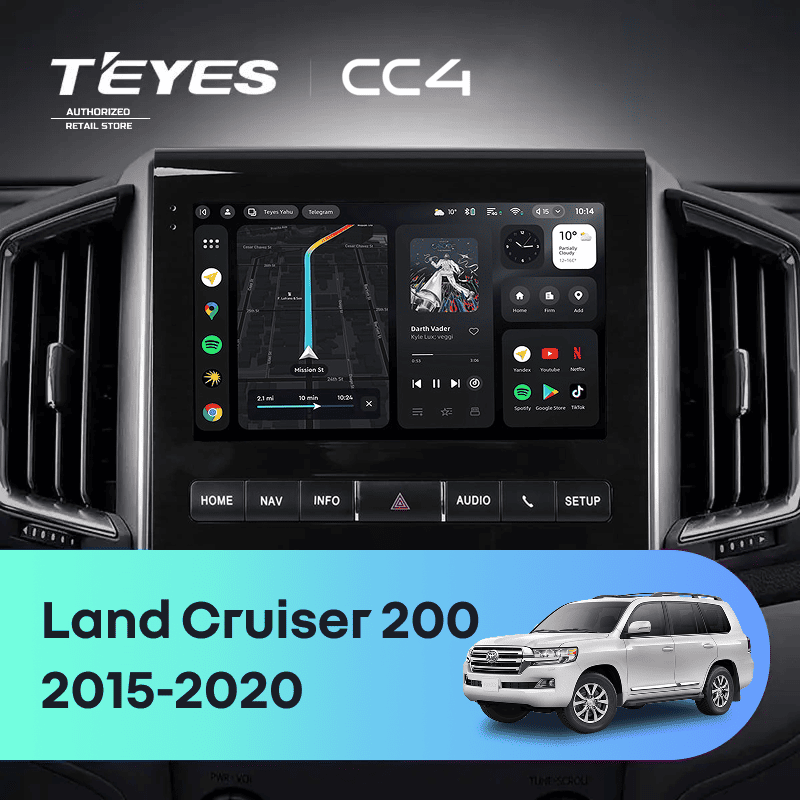 Штатная магнитола Teyes CC4 6/64 Toyota Land Cruiser 200 (2015-2020) F2