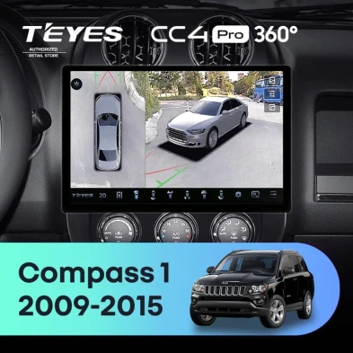 Штатная магнитола Teyes CC4 Pro 360 12/256 Jeep Compass 1 MK (2009-2015) (13")