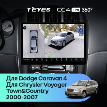 Штатная магнитола Teyes CC4 Pro 360 8/128 Chrysler Town & Country 4 RS (2000-2007) Тип-A (11")