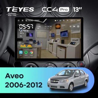 Штатная магнитола Teyes CC4 Pro 8/128 Chevrolet Aveo T250 (2006-2012) (13")