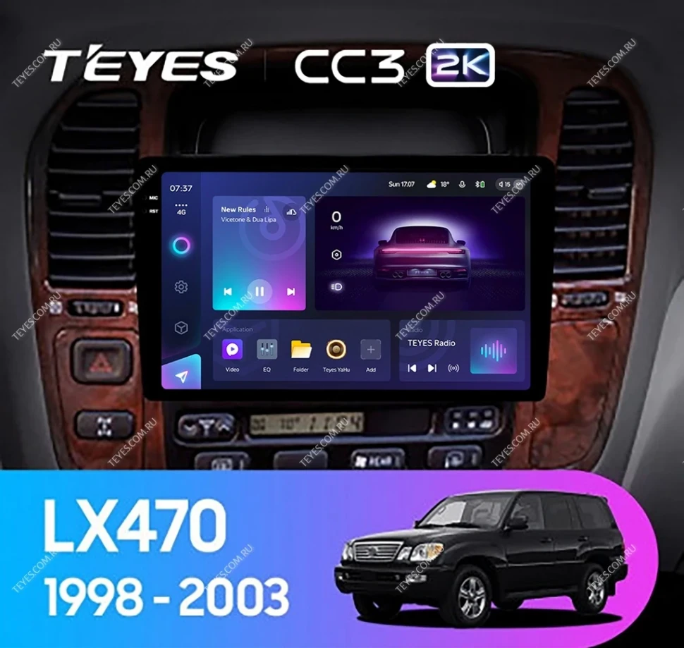 Штатная магнитола Teyes CC3 2K 6/128 Lexus LX470 J100 (1998-2003) F2