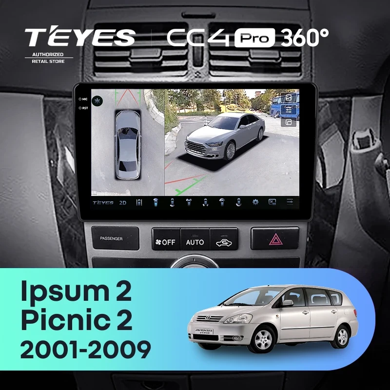 Штатная магнитола Teyes CC4 Pro 360 8/128 Toyota Ipsum 2 ACM20 (2001-2009)