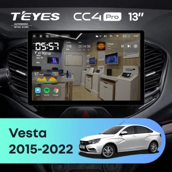 Штатная магнитола Teyes CC4 Pro 12/256 Lada Vesta Cross Sport (2015-2022) F1 (13")