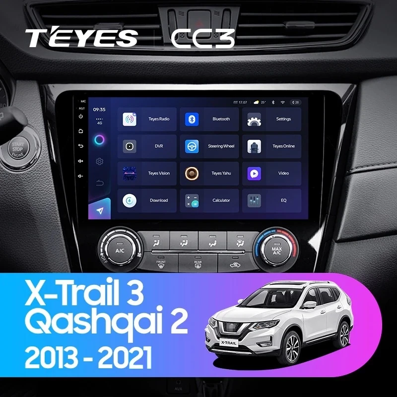 Штатная магнитола Teyes CC3 4/32 Nissan X-Trail 3 T32 (2013-2021) F2 климат контроль Тип-AB