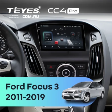 Штатная магнитола Teyes CC4 Pro 8/128 Ford Focus 3 (2011-2019) (черная) F3