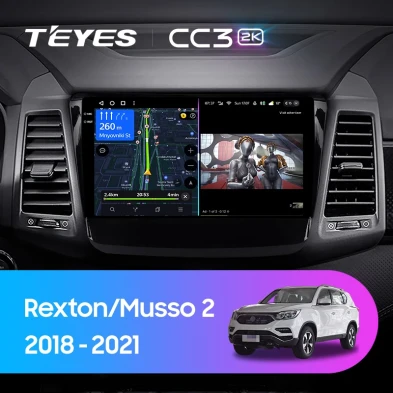 Штатная магнитола Teyes CC3 2K 4/64 SsangYong Rexton Y450 Y400 (2018-2021)