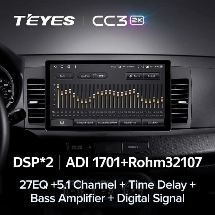 Штатная магнитола Teyes CC3 2K 4/32 Mitsubishi Lancer 10 CY (2007-2012) Тип-B (11")