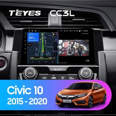Штатная магнитола Teyes CC3L 4/32 Honda Civic 10 FC FK (2015-2020)