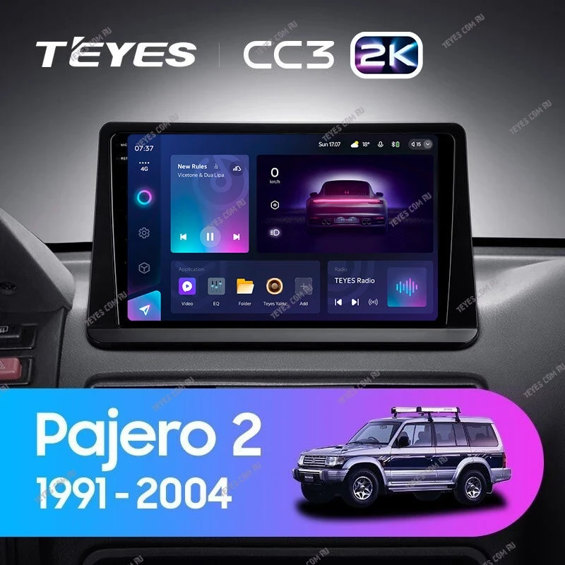 Штатная магнитола Teyes CC3 2K 6/128 Mitsubishi Pajero 2 (1991-2004)