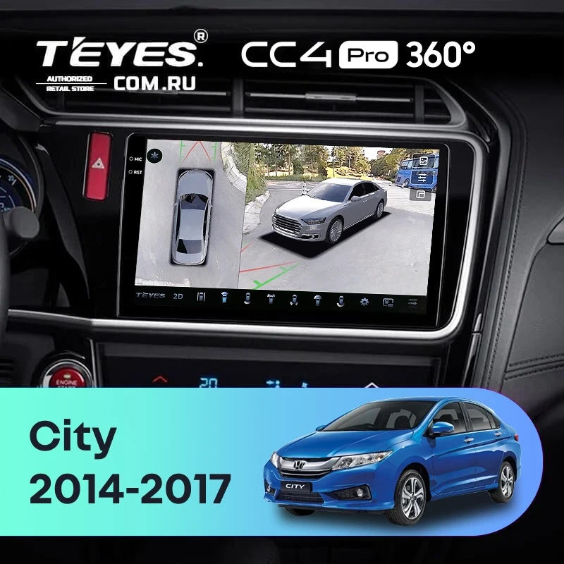 Штатная магнитола Teyes CC4 Pro 360 12/256 Honda City (2014-2017) Тип-A