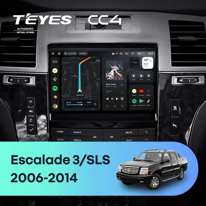 Штатная магнитола Teyes CC4 6/64 Cadillac Escalade 3 (GMT900) (2006-2014)