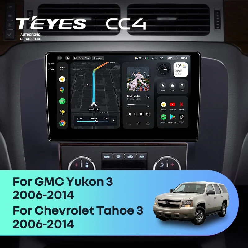 Штатная магнитола Teyes CC4 6/64 Chevrolet Tahoe (2006-2014) (Черная)