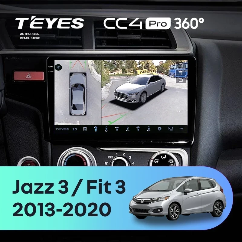 Штатная магнитола Teyes CC4 Pro 360 12/256 Honda Jazz 3 (2013-2020) Тип-B