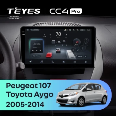 Штатная магнитола Teyes CC4 Pro 12/256 Toyota Aygo (2005-2014)